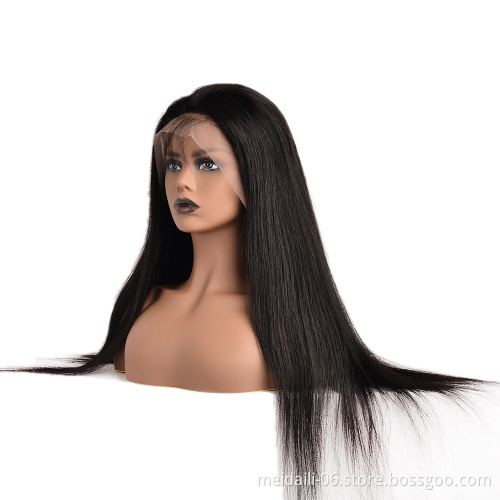 Front Wig Front Lace Human Hair wig Vendor Swiss Lace Silky Straight Wave Hair  Wigs With Baby Hair